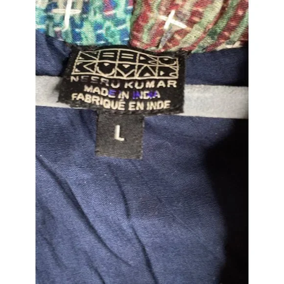 Anthropologie Neeru Kumar Stitched Sharona Quilted Blanket Kimono Jacket Size L - Picture 9 of 9